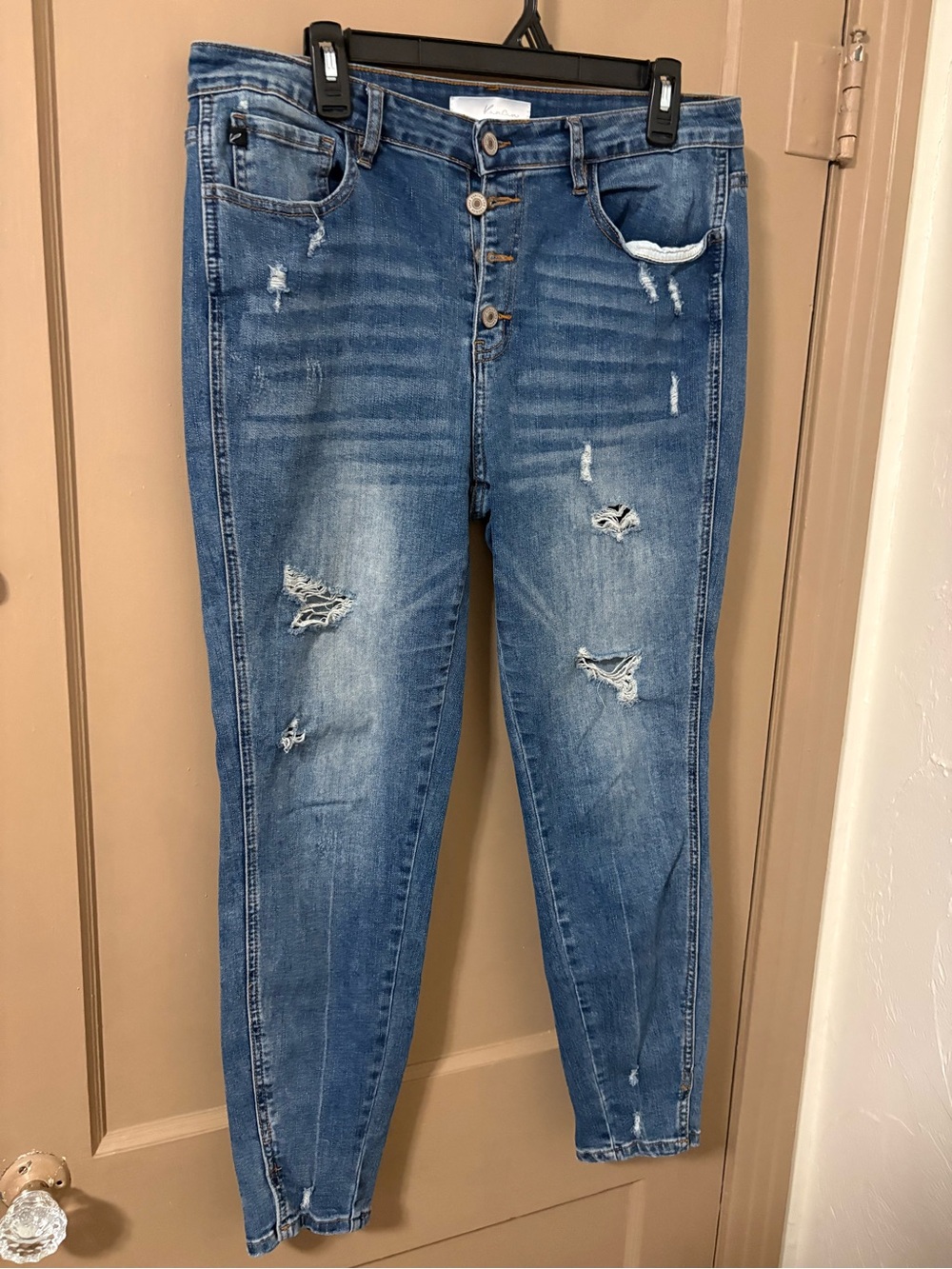 KanCan Distressed Medium Blue Skinny Jeans